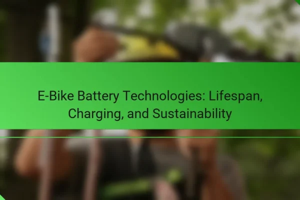 E-Bike Battery Technologies: Lifespan, Charging, and Sustainability