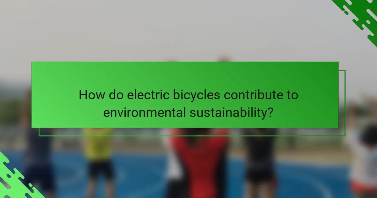 How do electric bicycles contribute to environmental sustainability?