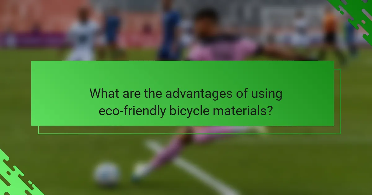 What are the advantages of using eco-friendly bicycle materials?