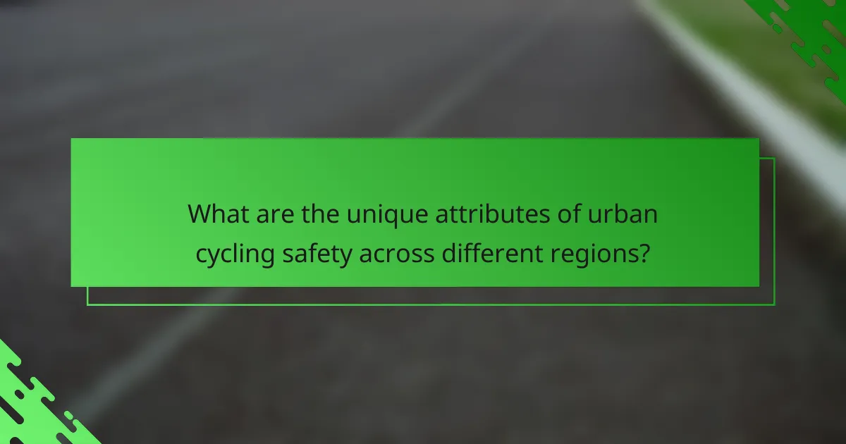 What are the unique attributes of urban cycling safety across different regions?