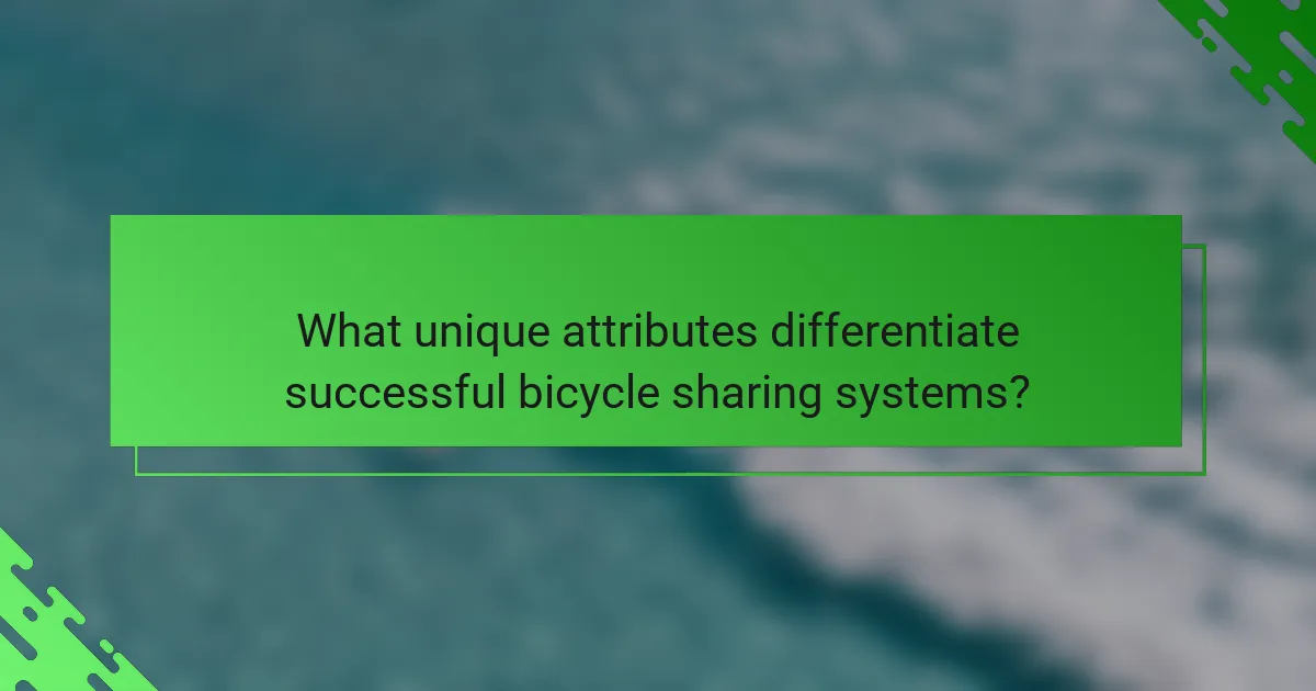 What unique attributes differentiate successful bicycle sharing systems?