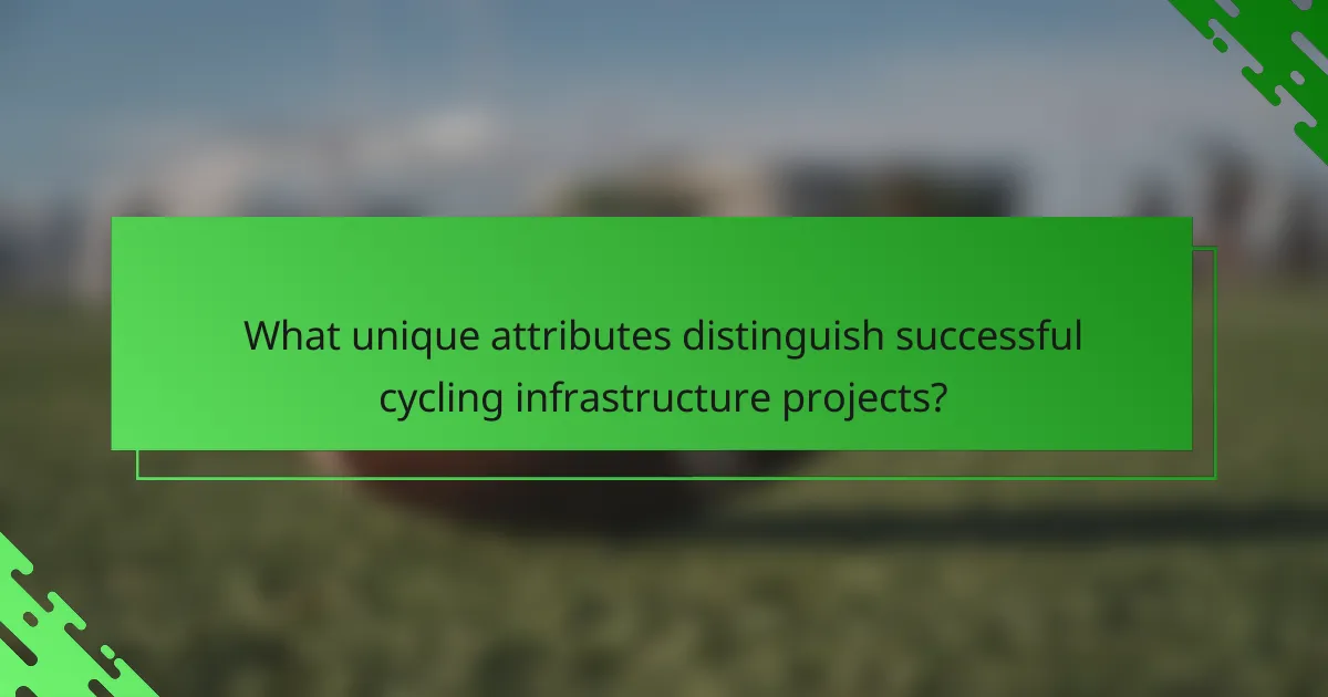 What unique attributes distinguish successful cycling infrastructure projects?