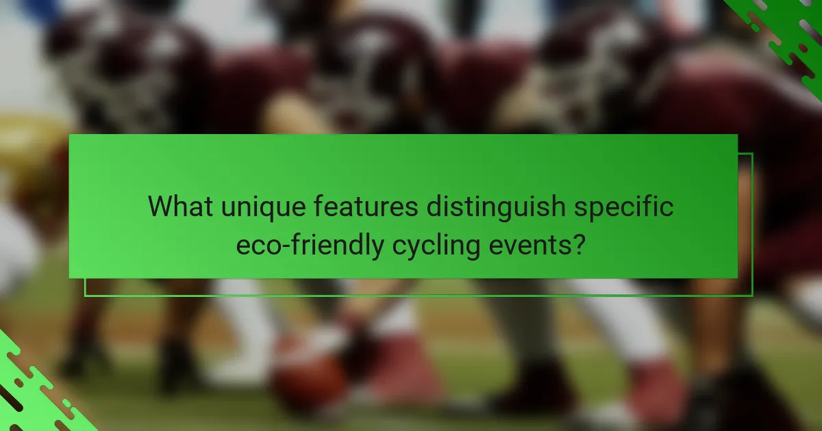 What unique features distinguish specific eco-friendly cycling events?