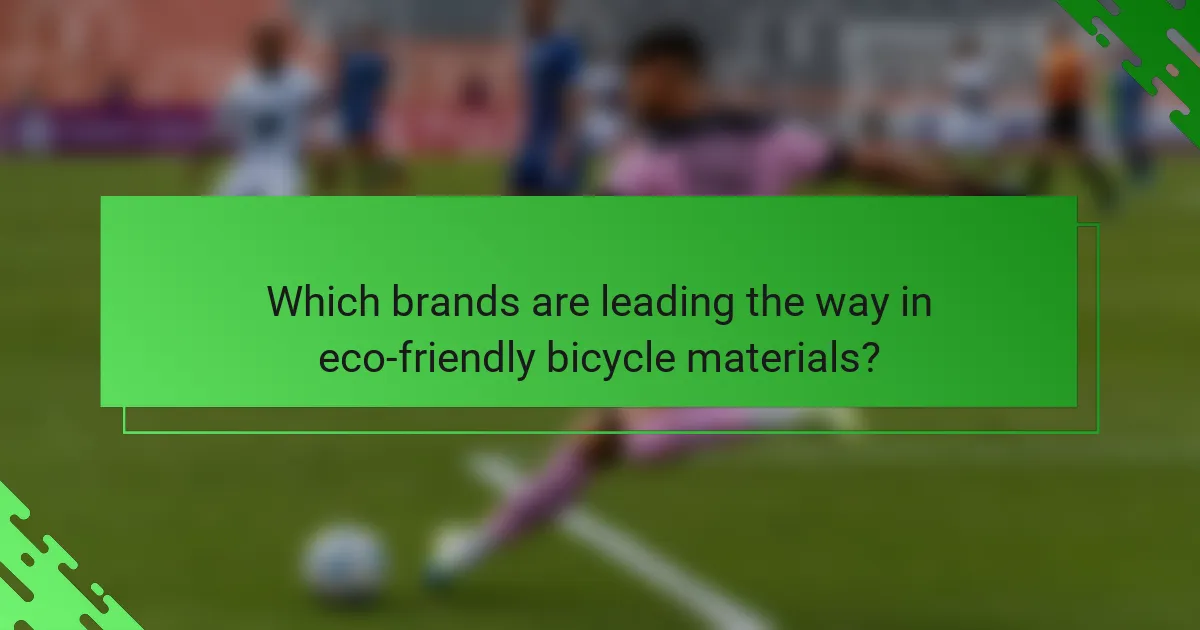Which brands are leading the way in eco-friendly bicycle materials?