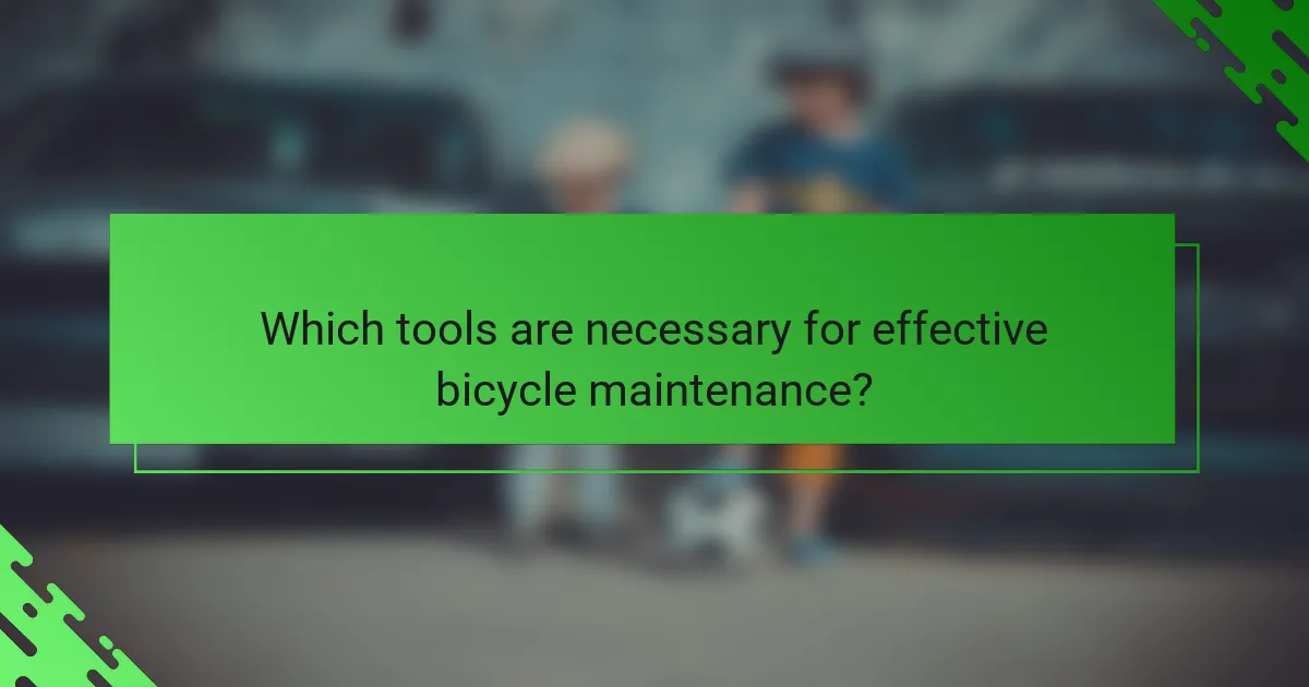 Which tools are necessary for effective bicycle maintenance?